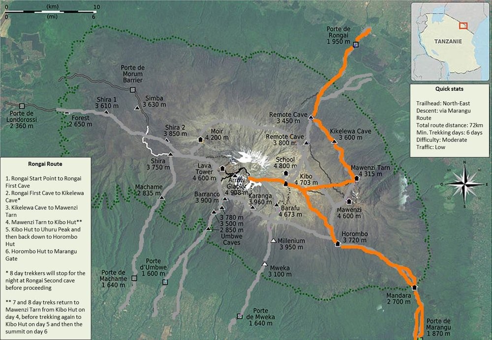 Kilimanjaro map